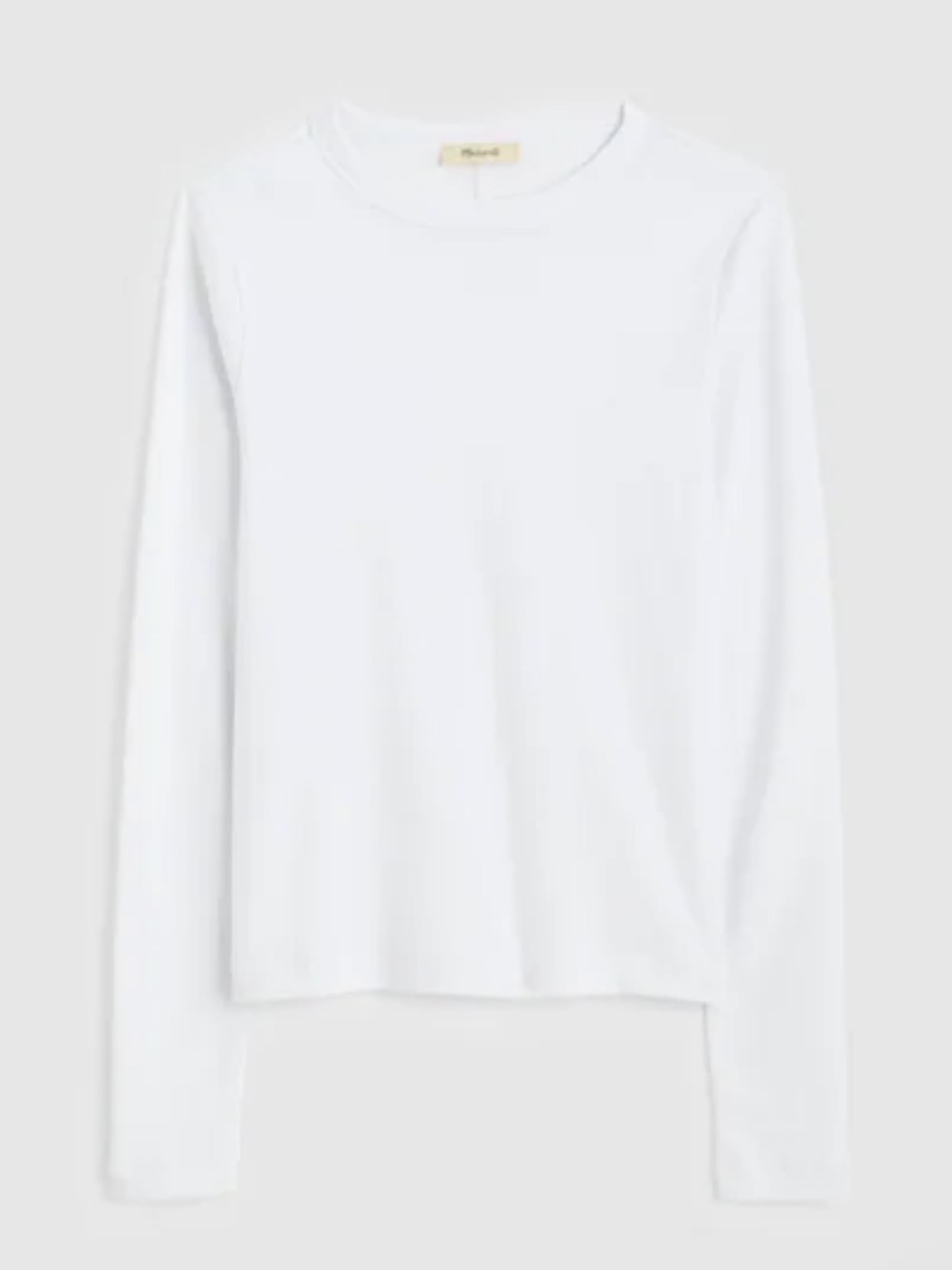 Madewell Classic 90s White Cotton Long-Sleeve Crew Tee NY276 Xsmall Brand New